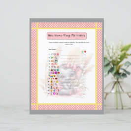 Söt Rosa Elefant Baby Shower Emoji Spel
