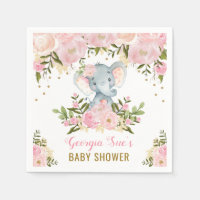 Söt Rosa Elefant / feminin Blommigt i vattenfärg