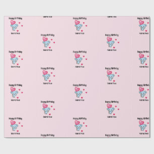 Söt rosa elefant födelsedag presentpapper