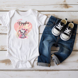 Söt Rosa Elefant - Jordnöt Leenden T Shirt