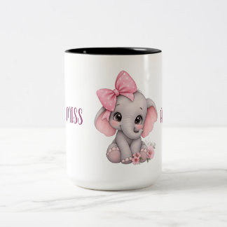 Söt Rosa Elefant Lilla Fröken Mugg / Kaffe Kopp