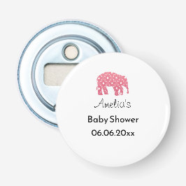 Söt Rosa Elefant Personlig Baby Shower Flasköppnare