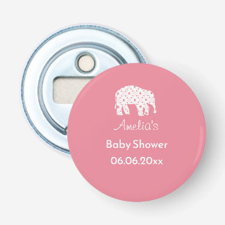 Söt Rosa Elefant Personlig Baby Shower Flasköppnare
