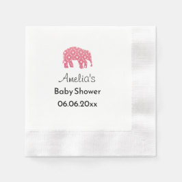 Söt Rosa Elefant Personlig Baby Shower Pappersservett