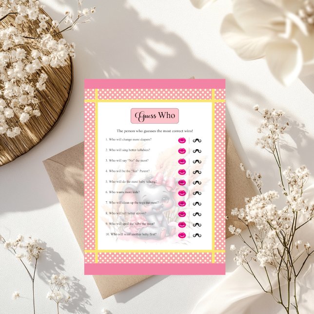 Söt Rosa Elefant  Spädbarnsgissning Vem är det-spe (Skapare uppladdad)