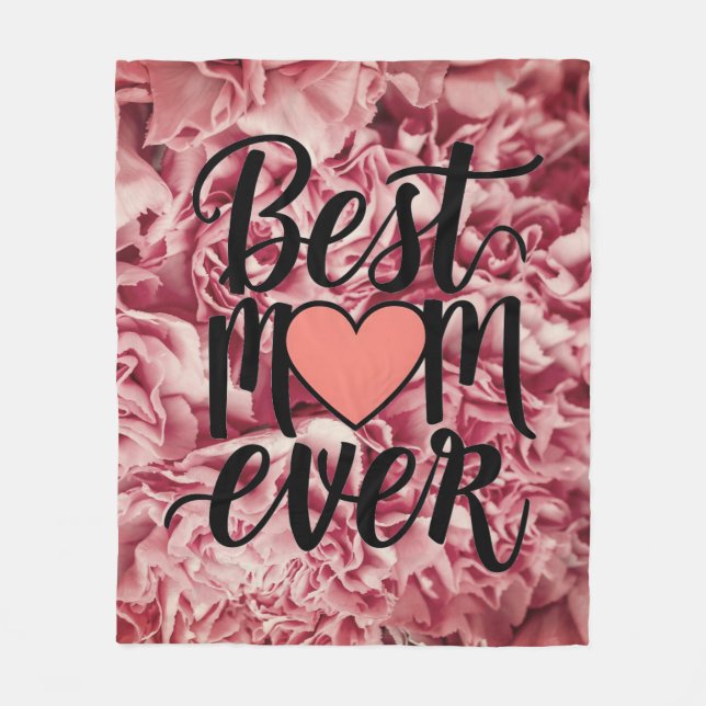 Söt Rosa Elegant Bästa Mamma någonsin Blommigt för Fleecefilt (Framsidan)