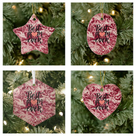 Söt Rosa Elegant Bästa Mamma någonsin Blommigt för Julgransprydnad Keramik