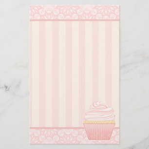 Söt rosa elegant muffin brevpapper