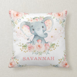 Söt Rosa  Elephant Flicka Nursery Kudde