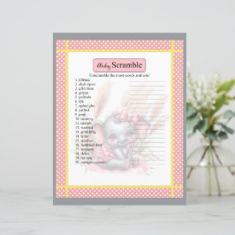 Söt Rosa Elephant Ord Scramble Game