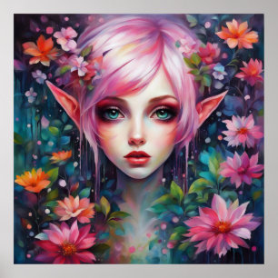 Söt Rosa Elf Poster