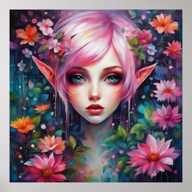 Söt Rosa Elf Poster (Framsidan)