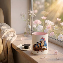Söt Rosa Examen Fågel Mugg
