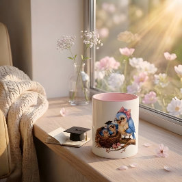 Söt Rosa Examen Fågel Mugg