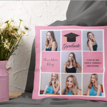 Söt rosa examens högstadieporträtt fotokollage