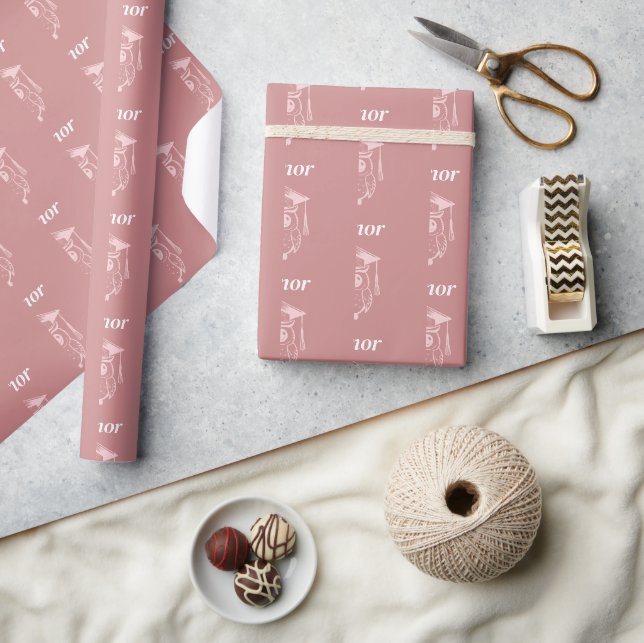 Söt Rosa Examensugglis Mönster Presentpapper (Hantverk)