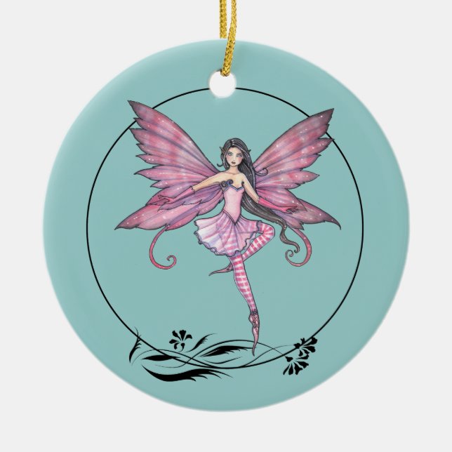 Söt Rosa Fairy Ornament (Framsidan)