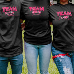 Söt Rosa Familj Anpassat Namn Svart Sportkläder T Shirt