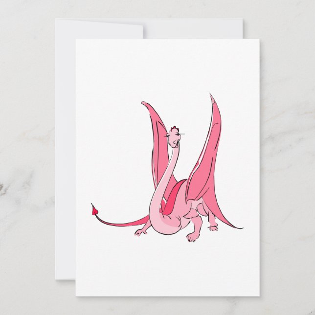 Söt Rosa Fantasy Dragon (Framsida)