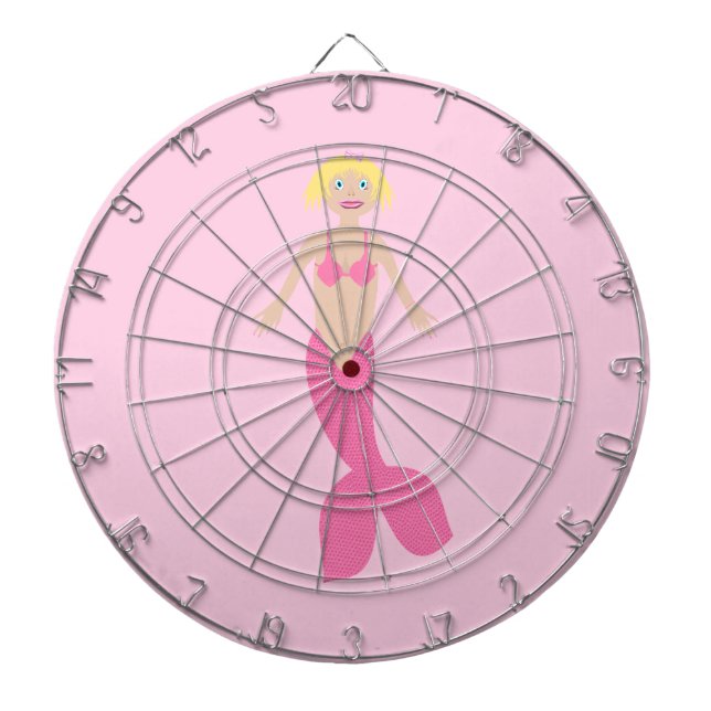 Söt Rosa Fantasy Sjöjungfru Darttavla (Framsidan)