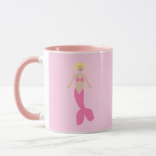 Söt Rosa Fantasy Sjöjungfru Mugg