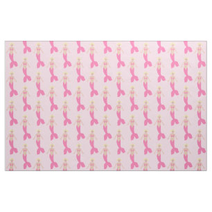 Söt Rosa Fantasy Sjöjungfru Patterned Tyg
