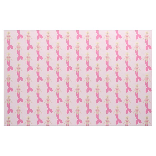 Söt Rosa Fantasy Sjöjungfru Patterned Tyg (Fat Quarter)