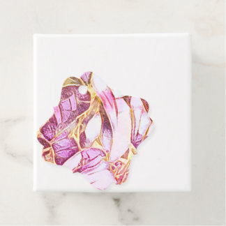 Söt Rosa Färg och Faux Guld blomma Gåvor Etiketter