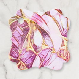 Söt Rosa Färg och Faux Guld blomma Gåvor Etiketter