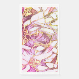 Söt Rosa Färg och Faux Guld blomma Pappersservett