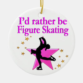 SÖT ROSA FIGUR SKATER JULGRANSPRYDNAD KERAMIK