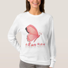 Söt Rosa Fjärilstryckt Tröja