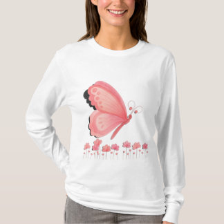 Söt Rosa Fjärilstryckt Tröja