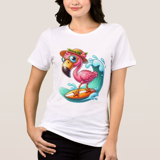 +Söt rosa flamingo älskare T Shirt (Framsida)
