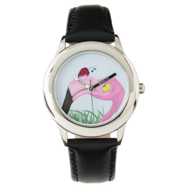 Söt Rosa Flamingo Armbandsur (Framsida)