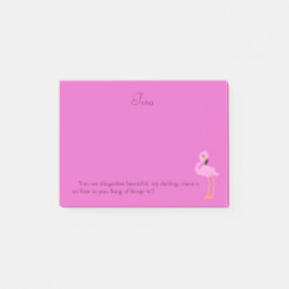 Söt Rosa Flamingo Bible Verse Post-it Block