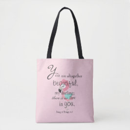 Söt Rosa Flamingo Bible Verse Tygkasse
