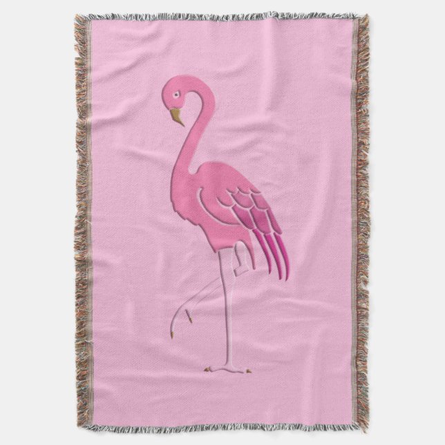 Söt rosa flamingo filt (Framsidan Vertikal)