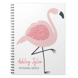 Söt Rosa Flamingo girly Söt personlig Anteckningsbok
