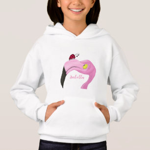 Söt Rosa Flamingo Hoodie T Shirt
