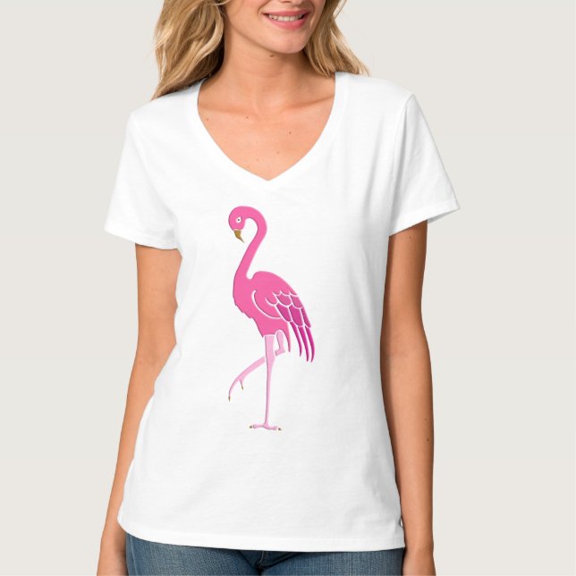 Söt Rosa Flamingo i Fuchsia Tröja (Framsida)