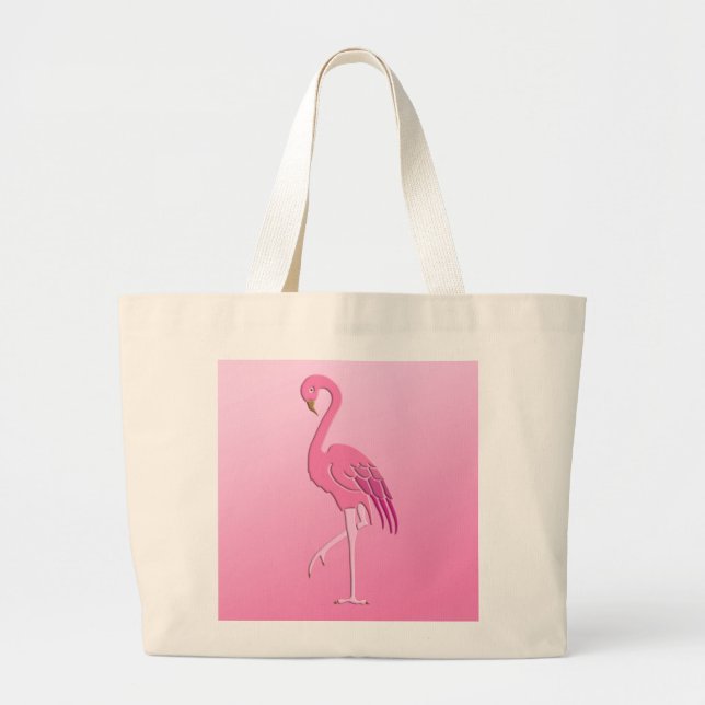 Söt rosa flamingo jumbo tygkasse (Framsidan)