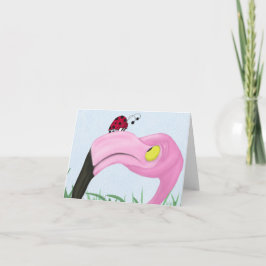 Söt Rosa Flamingo Kort
