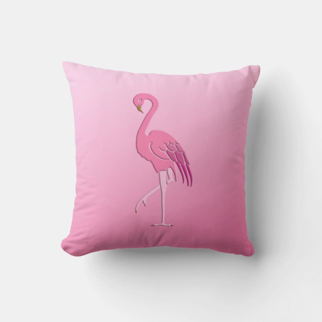 Söt rosa flamingo kudde (Framsida)