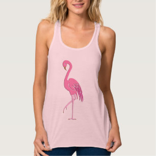 Söt rosa flamingo linne med racerback 