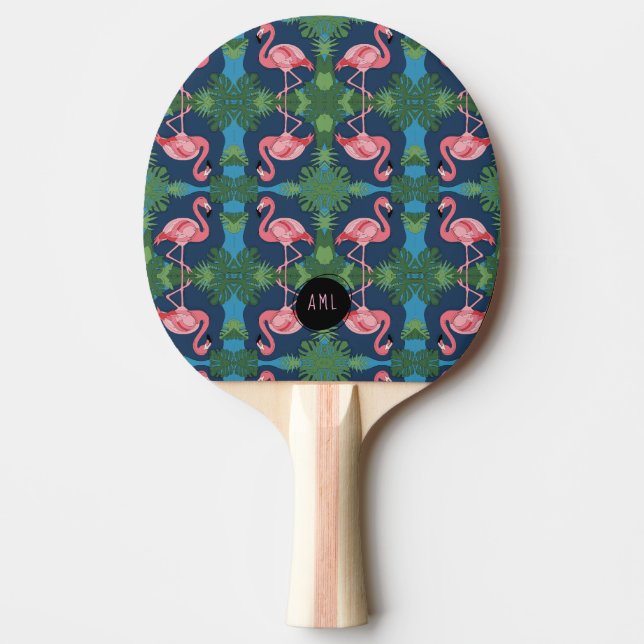 Söt Rosa Flamingo med Namn Pingisracket (Framsidan)