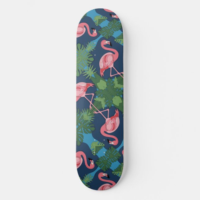 Söt Rosa Flamingo Mini Skateboard Bräda 18,5 Cm (Framsida)