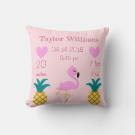 Söt Rosa Flamingo och ananas Kudde