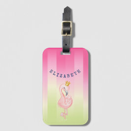 Söt Rosa Flamingo Ombre Randig Bagagebricka