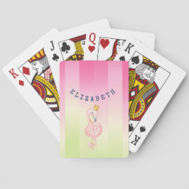 Söt Rosa Flamingo Ombre Randig Casinokort
